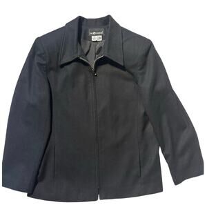 Sag Harbor Black 100% Wool 14 Classic Minimalist  Jacket